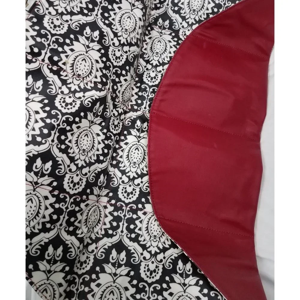 Petunia Pickle Bottom Black & Red Damask Print Satchel Diaper Bag